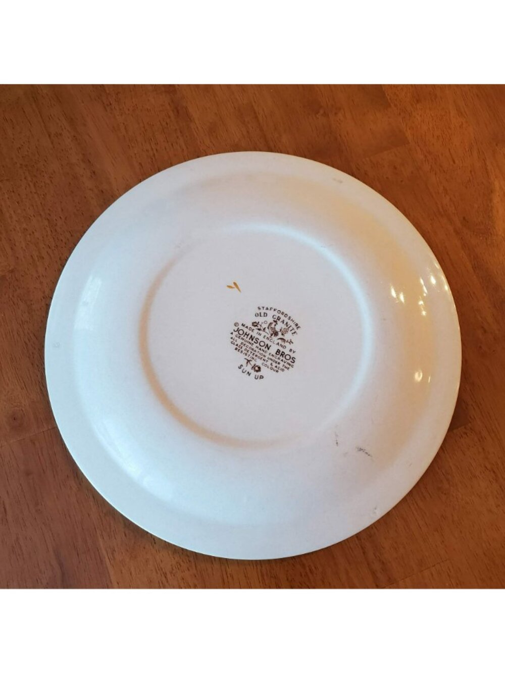 Johnson Bros "Sun Up" Dinner Plate 10" 1960s Vintage England Rooster Design - Picture 3 of 5